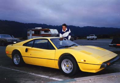 A yellow Ferrari